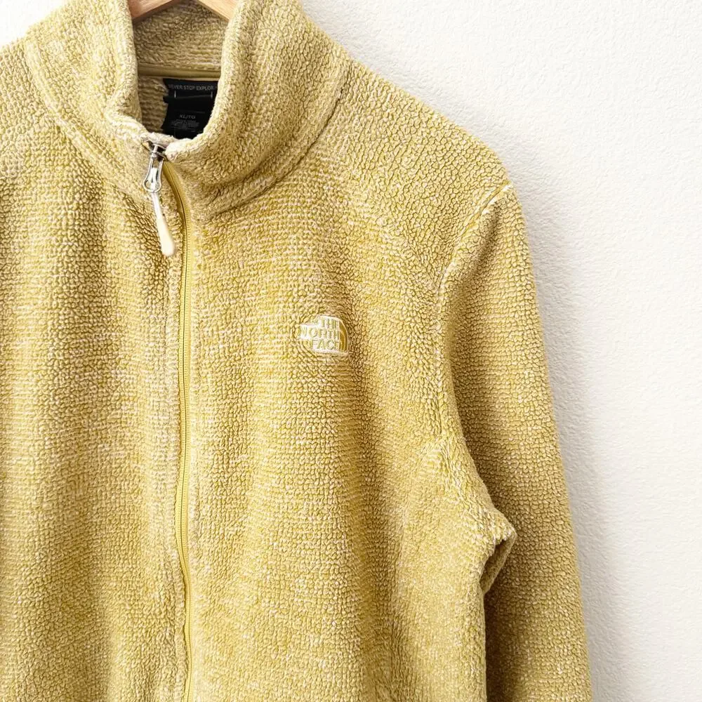 THE NORTH FACE | Osito Fleece‎ Full Zip Jacket Mustard Yellow Fuzzy | XL